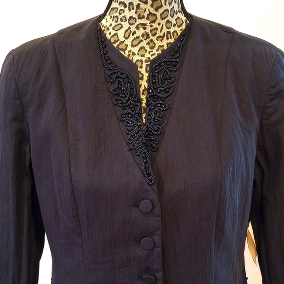 REDUCED!!Coldwater Creek Embellished Jacket Size:10P Color:Black NWOT - Picture 2 of 16